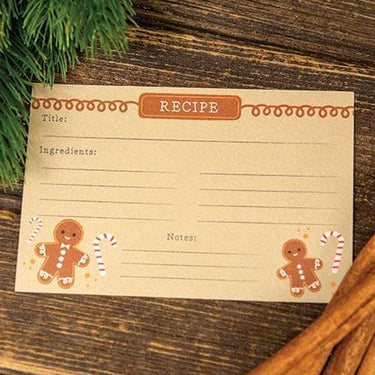 24 Pkg Gingerbread Man Recipe Cards - The Fox Decor